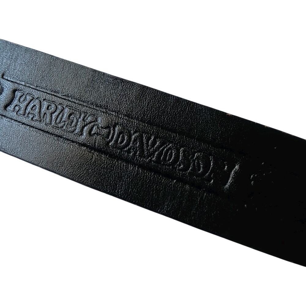 Harley Davidson Belt Women's Black Genuine Leather Size 28 Embossed 1" Holes